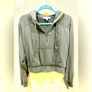 Spiritual Gangster Moonlight Halfzip Hoodie Olive Green Small